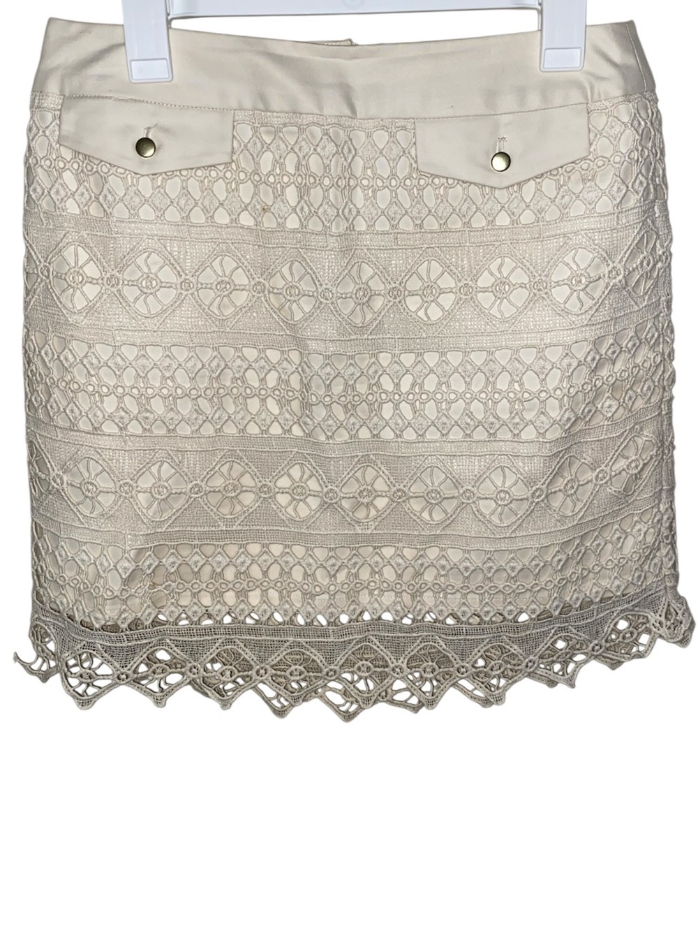 JOE FRESH Cream Crocheted Overlay Skirt